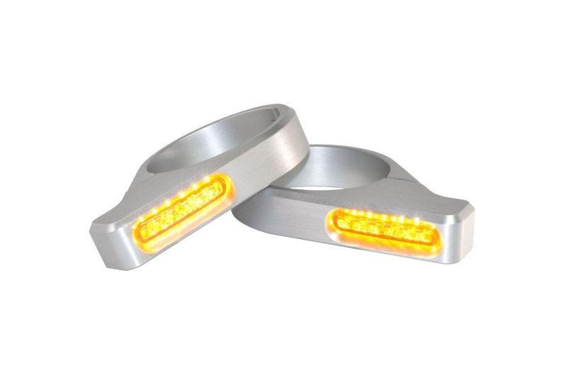 Blinkers framgaffel HeinzBikes ZC-Line 41mm LED universal silver