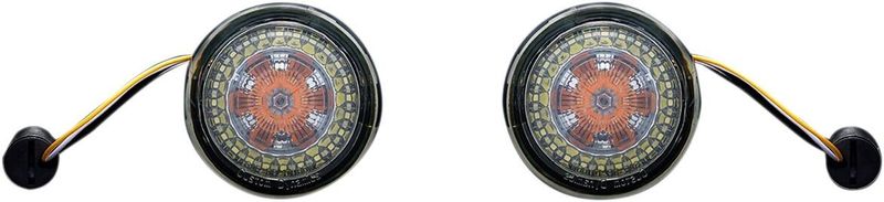 Blinkers fram Custom Dynamics ProBEAM Amber Dynamic Ringz vit H-D 85-upp