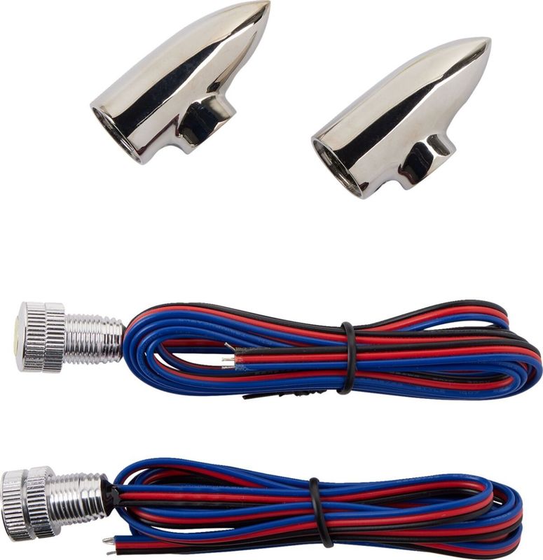 Blinkers Paul Yaffe Bagger Nation Lightning Bullets LED vit/orange krom