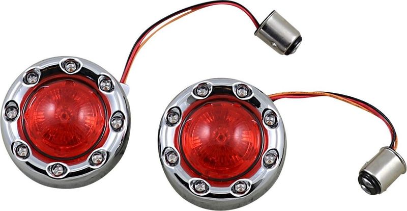 Blinkers Custom Dynamics ProBEAM Ringz H-D 95-upp krom/röd