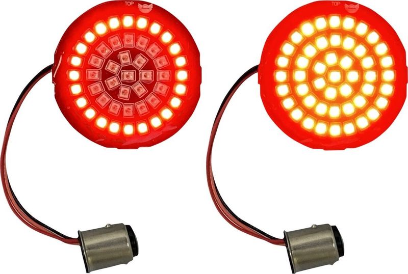 Insatser blinkers Custom Dynamics Genesis 4 röd LED H-D 99-upp