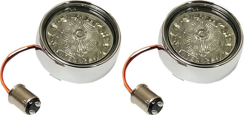 Insats blinkers Custom Dynamics röd krom rökfärgad H-D 07-upp