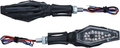 Blinkers Kuryakyn Skeleton Hand svart stam svart huvud ECE
