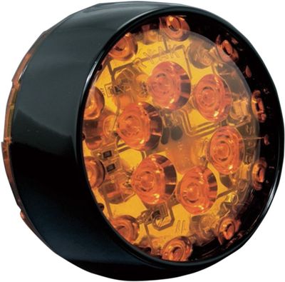 Blinkersinsatser Kuryakyn bullet-stil orange LED orange glas svart ring ECE