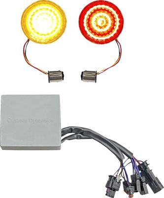 Insatser blinkers Custom Dynamics SMART LED röd Softail 18-24