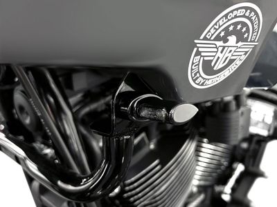 Blinkers fram HeinzBikes Micro svart anodiserad FXLRST Low Rider ST 22-26