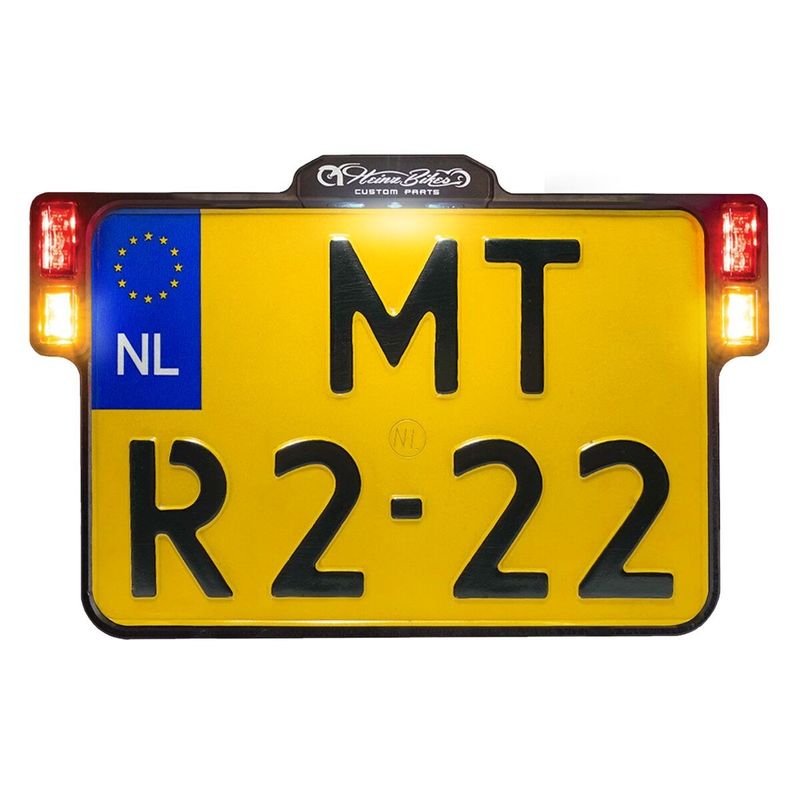 Nummerplåtshållare HeinzBikes All-Inn 2.0 140mm svart universal HBKZ2.0-MB-3TS-NL