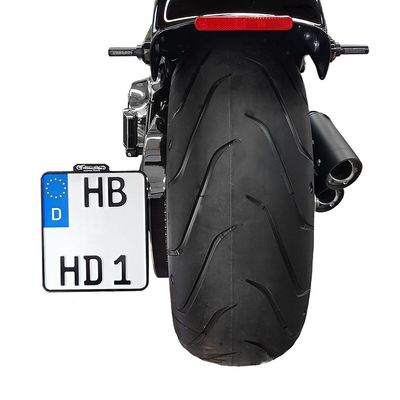 Sidofäste nummerplåt Heinz Bikes HBSKZ-FL-07 skyltljus 3/4" Tyskland Softail 91-07