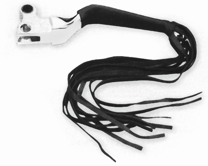 Kåpor handtag Drag Specialties Fringed läder svart H-D 96-17