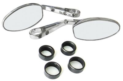 Backspegel TCE Retro silver anodiserade, styrändsmonterade 22-30mm