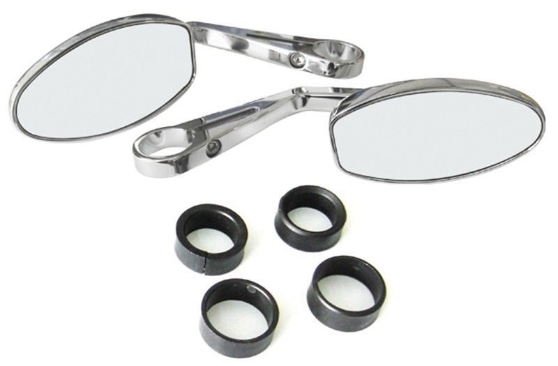 Backspegel TCE Retro silver anodiserade, styrändsmonterade 22-30mm