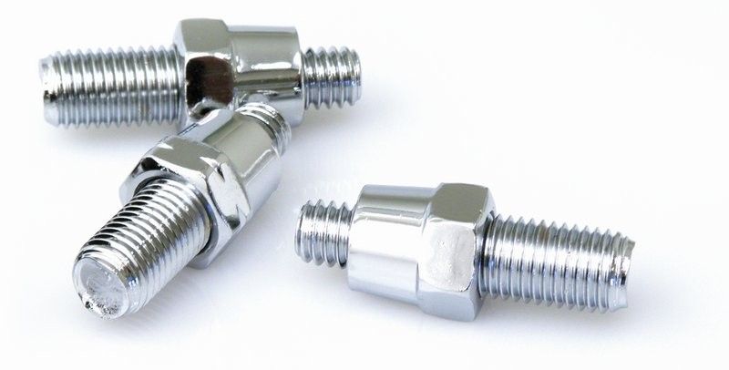 Adapter skruvar för Billet backspeglar på Metric, 2 h gänga,1v gänga