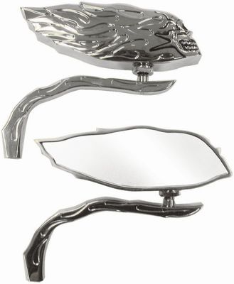 Backspegel Skull Rider m. örnklo arm höger+vänster, kromad