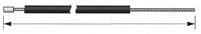 Handbromsvajer, 155cm lång / hölje 115 cm