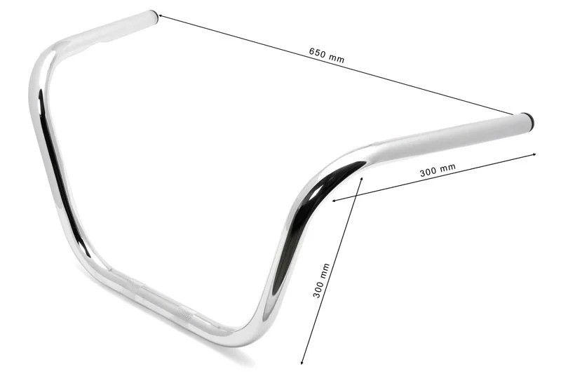 D66 Bars Buckhorn, 1 inch, chrome with dimples