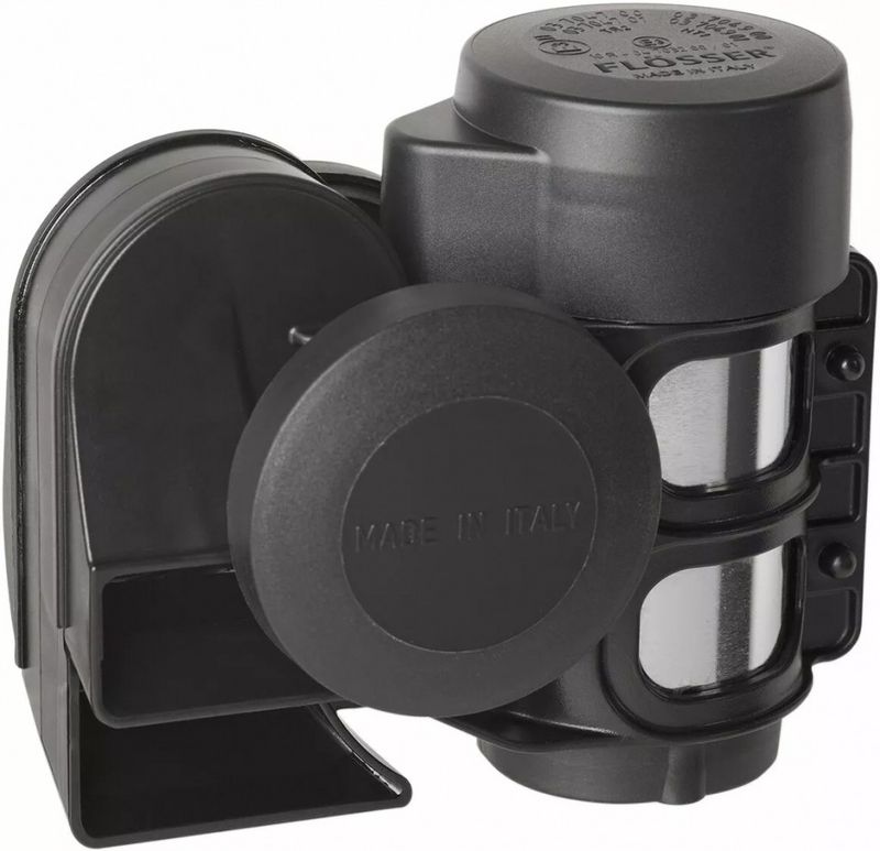 Lufthorn Flösser tvåtonat 520/660 Hz 12 V svart