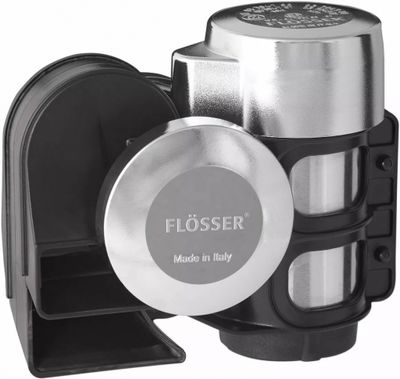 Lufthorn Flösser tvåtonat 520/660 Hz 12 V krom
