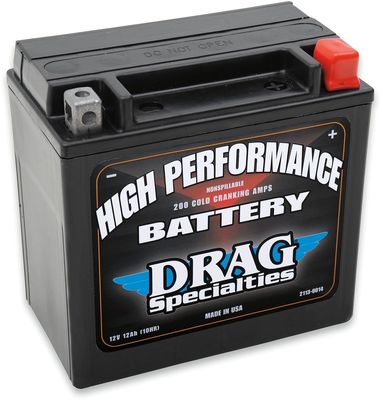 Batteri Drag Specialties Europe Maintenance Free svart