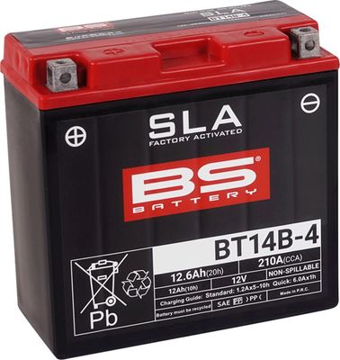 Batteri BS Battery SLA Factory- Activated AGM Yamaha 99-22, Hyosung 09-16