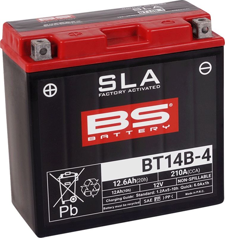 Batteri BS Battery SLA Factory- Activated AGM Yamaha 99-22, Hyosung 09-16