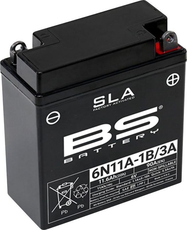 Batteri BS Battery SLA Factory-Activated AGM Maintenance-Free 6N11A-1B/3-A
