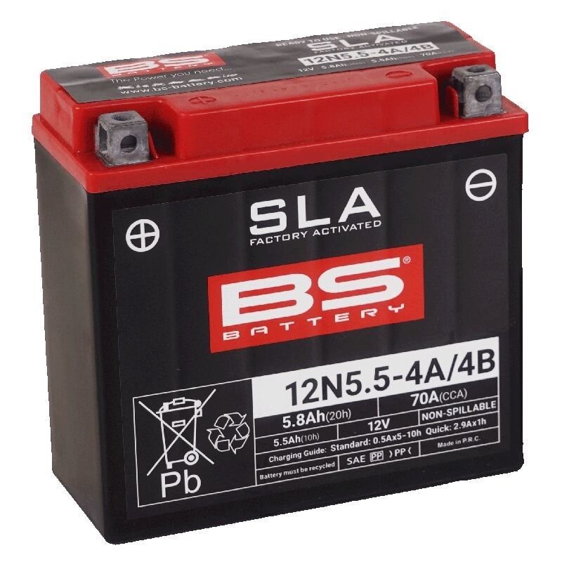 Batteri BS Battery Maintenance-Free 12N5.5-4A/4B