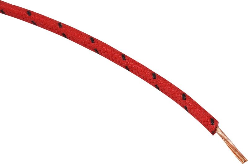 Kabel Namz 16 Gauge Cloth flätad röd svart