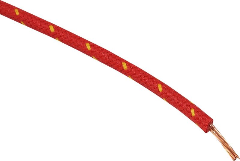 Kabel Namz 16 Gauge Cloth flätad röd gul