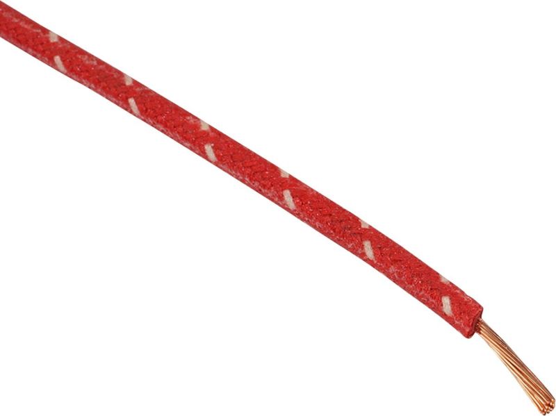 Kabel Namz 16 Gauge Cloth flätad röd vit