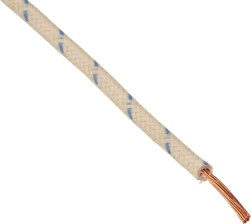 Kabel Namz 16 Gauge Cloth flätad vit blå