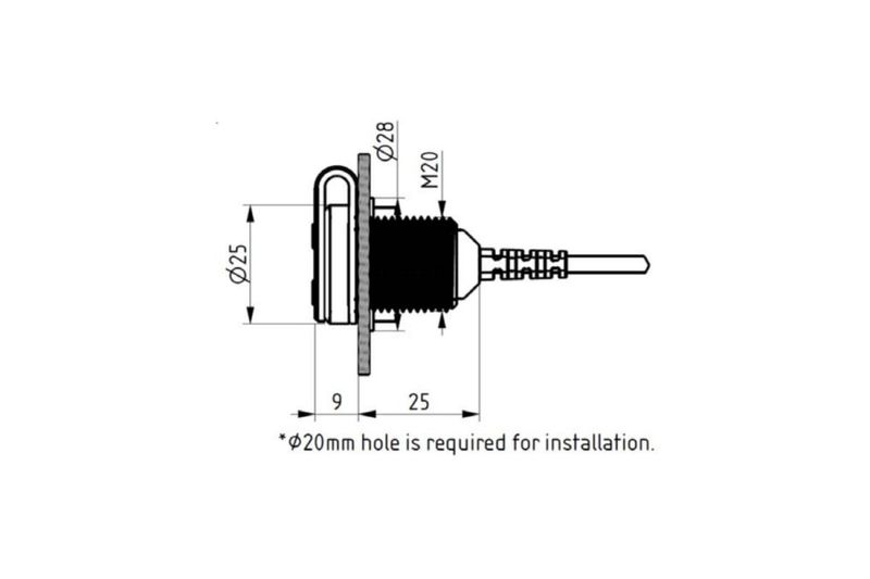 USB-uttag Type-C kåpmontering Daytona universal