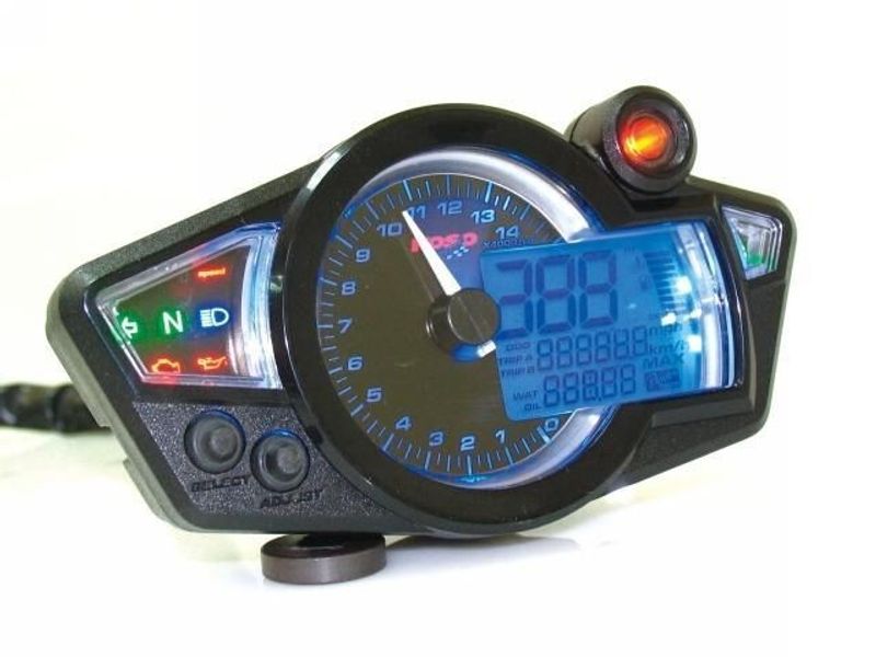 Hastighetsmätare Koso North America Rx-1N Gp-Style ABE svart blå