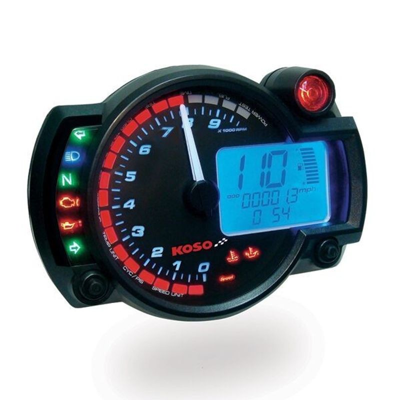 Hastighetsmätare Koso North America Rx2N Gp-Style Speedometers svart blå