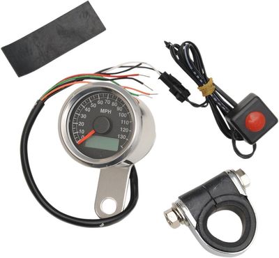 Hastighetsmätare Drag Specialties Programmable Odometer Tripmeter 1.87BLK 1.8 polerad svar