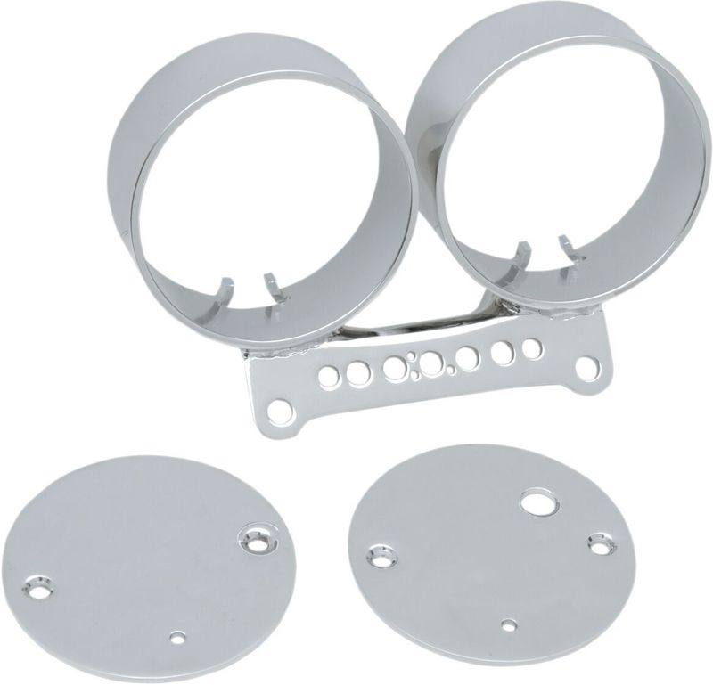 Fäste mätare Drag Specialties Dble dubbel krom Sportster 95-11, Dyna 95-05