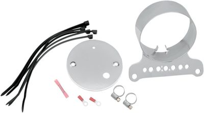 Fäste mätare Drag Specialties enkel krom Sportster 95-11, Dyna 95-05