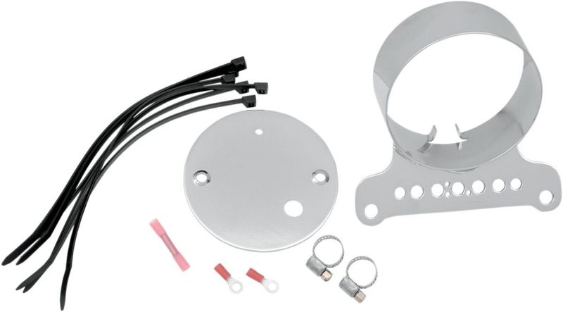 Fäste mätare Drag Specialties enkel krom Sportster 95-11, Dyna 95-05