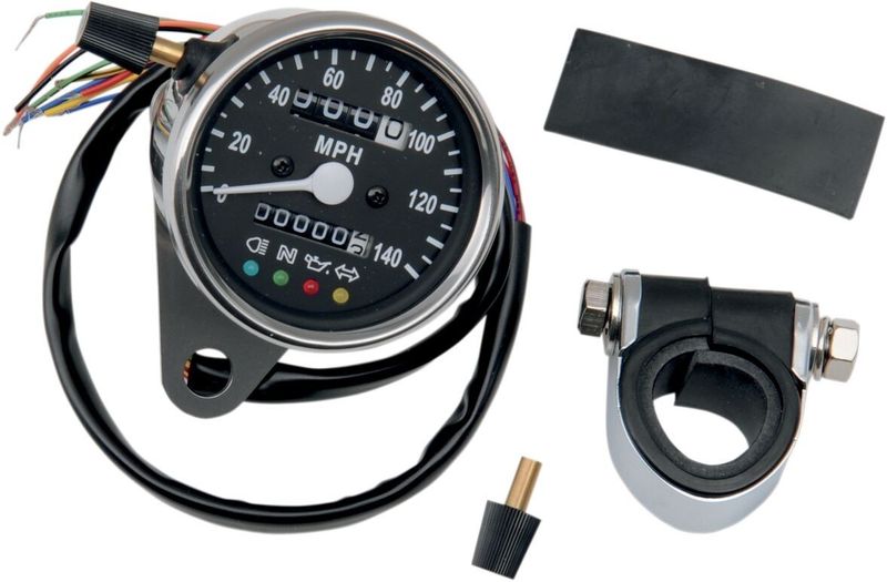Hastighetsmätare Drag Specialties Indicators 2240 60 2.4 LED krom svart