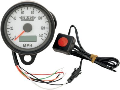Hastighetsmätare Drag Specialties Programmable Odometer Tripmeter 2.4 H-D 86-03 svart/vit