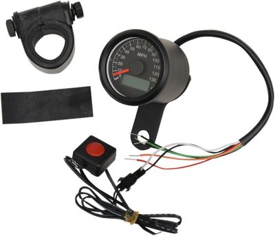 Hastighetsmätare Drag Specialties Programmable Odometer Tripmeter 1.8 H-D 86-03 svart