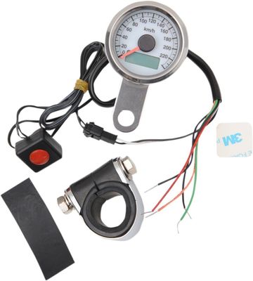 Hastighetsmätare Drag Specialties Programmable Odometer Tripmeter vit