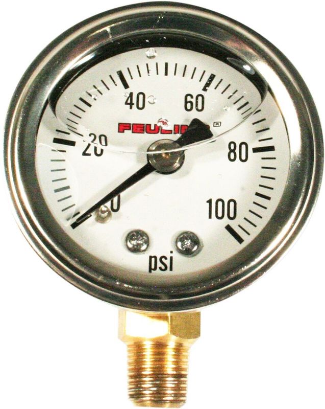 Oljetrycksmätare Feuling 100PSI vit universal 9040