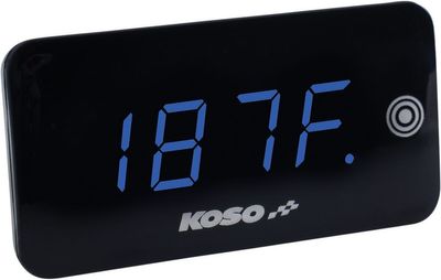Volt- och temperaturmätare digital Koso North America Super Slim pekskärm blå