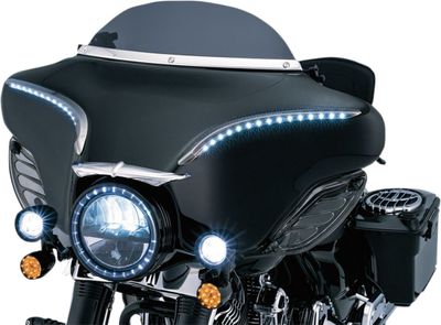 List vindruta Kuryakyn Fairing stål slät krom Touring 96-13