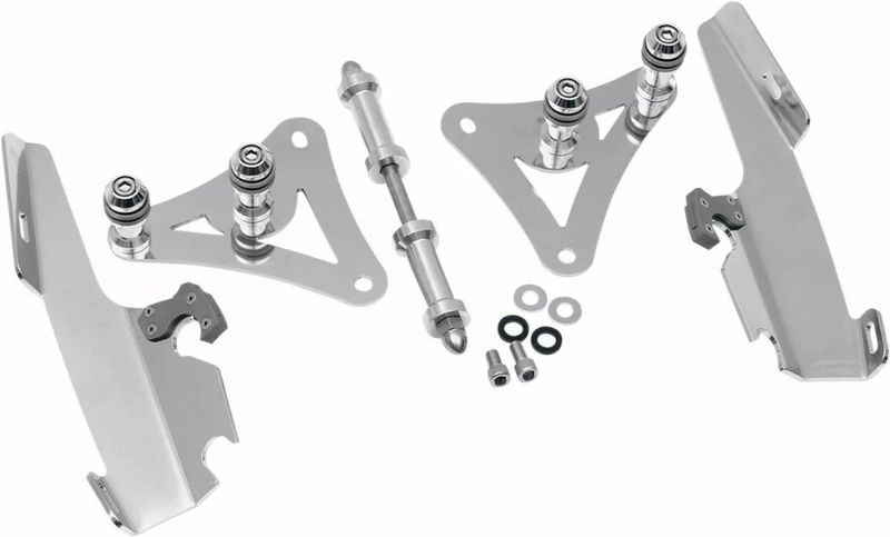 Monteringssats Memphis Shades Fats Trigger-Lock Springr smal polerad Softail 88-07