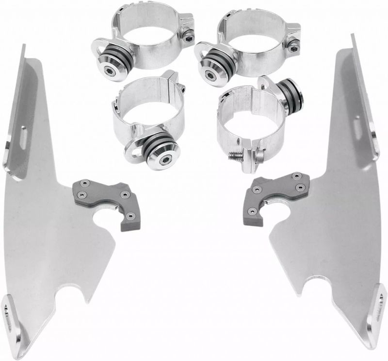 Monteringssats Memphis Shades Fats Trigger-Lock smal polerad Dyna 06-17, Softail 08-24
