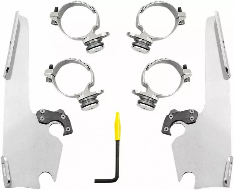 Monteringssats Memphis Shades Fats Trigger-Lock smal polerad Dyna 14-17, Softail 18-20