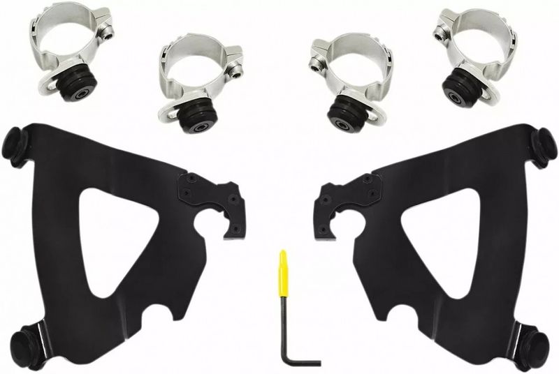 Monteringssats Memphis Shades Warrior Trigger-Lock röd Sportster 77-22, Dyna 93-05 MEB2038