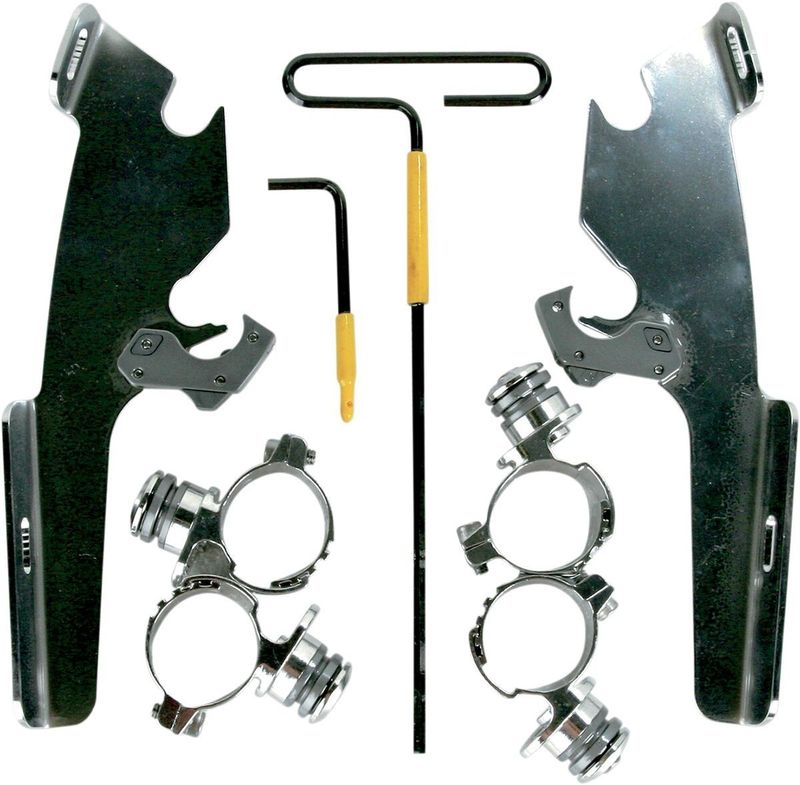 Monteringssats Memphis Shades Trigger-Lock Yamaha 98-16, Kawasaki 07-upp polerad