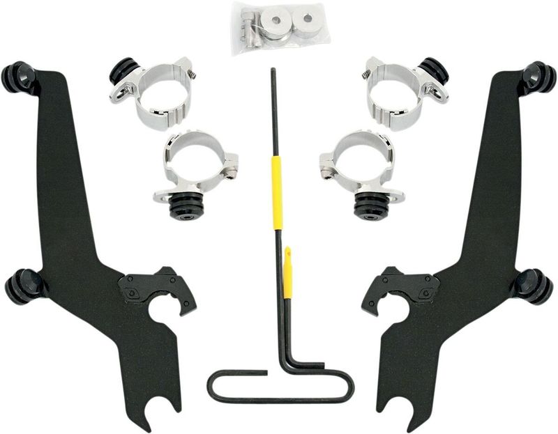 Monteringssats Memphis Shades No-Tool Trigger-Lock Sportshield svart rostfri Honda 87-15